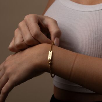 Womens Gold 3 Mm Cuban Personalised Bracelet, 4 of 10