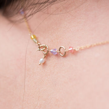 Dainty Zircon, Swarovski And Pearl Chain Necklace, 3 of 12