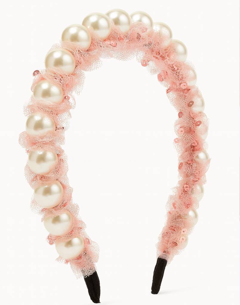 Pixie Pearls Headband With A Pink Satin Drawstring Bag // Ages Two To Adult, 1 of 6