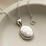 Sterling Silver Decorative Oval Locket, thumbnail 3 of 7