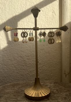 Aurora Hammered Coin Gemstone Earrings, 8 of 8