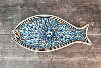 Blue Patterned Fish Plate, 30cm, 3 of 3