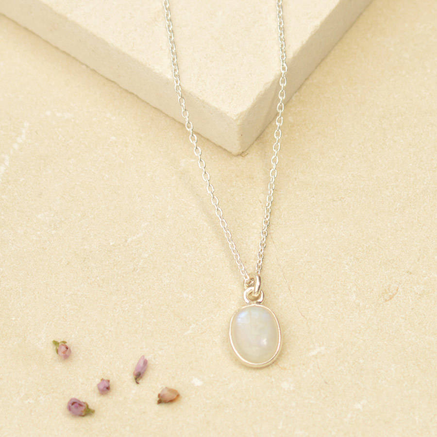 Rainbow Moonstone Pendant Necklace By Tiger Lily Jewellery ...