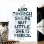 'Little But Fierce' Shakespeare Quote Print, thumbnail 1 of 6