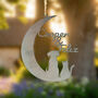 Cat And Dog Personalised Silhouette Steel Moon Crescent, thumbnail 3 of 8