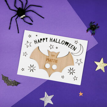 Personalised Bat Finger Puppet And Colour In Card, 3 of 3