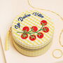 Yellow Gingham La Dolce Vita Tomato Round Travel Jewellery Case, thumbnail 1 of 6