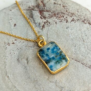 'The Rectangle' K2 Jasper Gold Plated Necklace, 3 of 6
