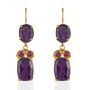 Bathsheba Amethyst Ruby Drop Earrings, thumbnail 1 of 3