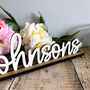 Personalised Wedding Surname Sign With Stand Decor, thumbnail 6 of 8