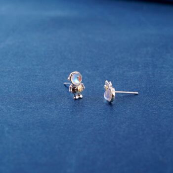Astronaut Moon Stud Earrings, 2 of 8