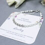Personalised Sterling Silver 60th Birthday Bracelet, Mother Of Pearl Gemstone, thumbnail 1 of 4