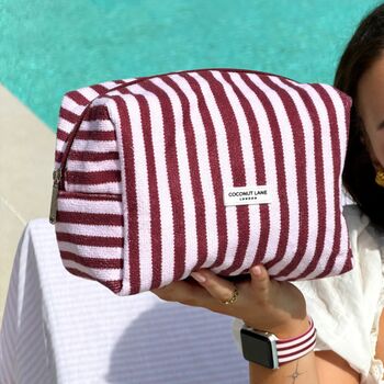 Towel Makeup Bag Blushberry Scallop Stripes, 3 of 3