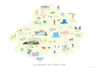 Map Of Cairngorms National Park Art Print, 3 of 3