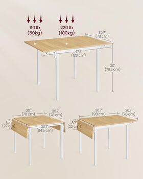 Extendable Folding Dining Table For Small Spaces, 8 of 10