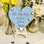 Personalised New Baby Boy Gift Wooden Blue Heart, thumbnail 1 of 6
