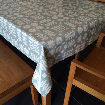 Welsh Blanket Print Oilcloth Tablecloth, 9 of 12