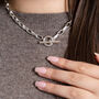 Sterling Silver Chunky Chain Link T Bar Necklace, thumbnail 1 of 6
