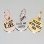 Tiny 20mm Cat ID Tags, Heart Or Round, thumbnail 1 of 7