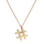 Gold Vermeil Hashtag Charm Necklace, thumbnail 2 of 4
