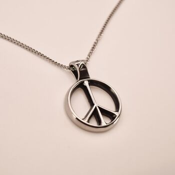 Peace Symbol Necklace, No War Pendant, 2 of 8