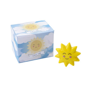Hand Blown Glass Smiling Sun Glass Ornament In Gift Box, 2 of 2
