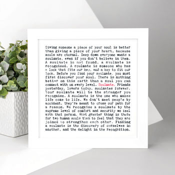 Soulmate Love Quotes Gift Print For Her, 2 of 7