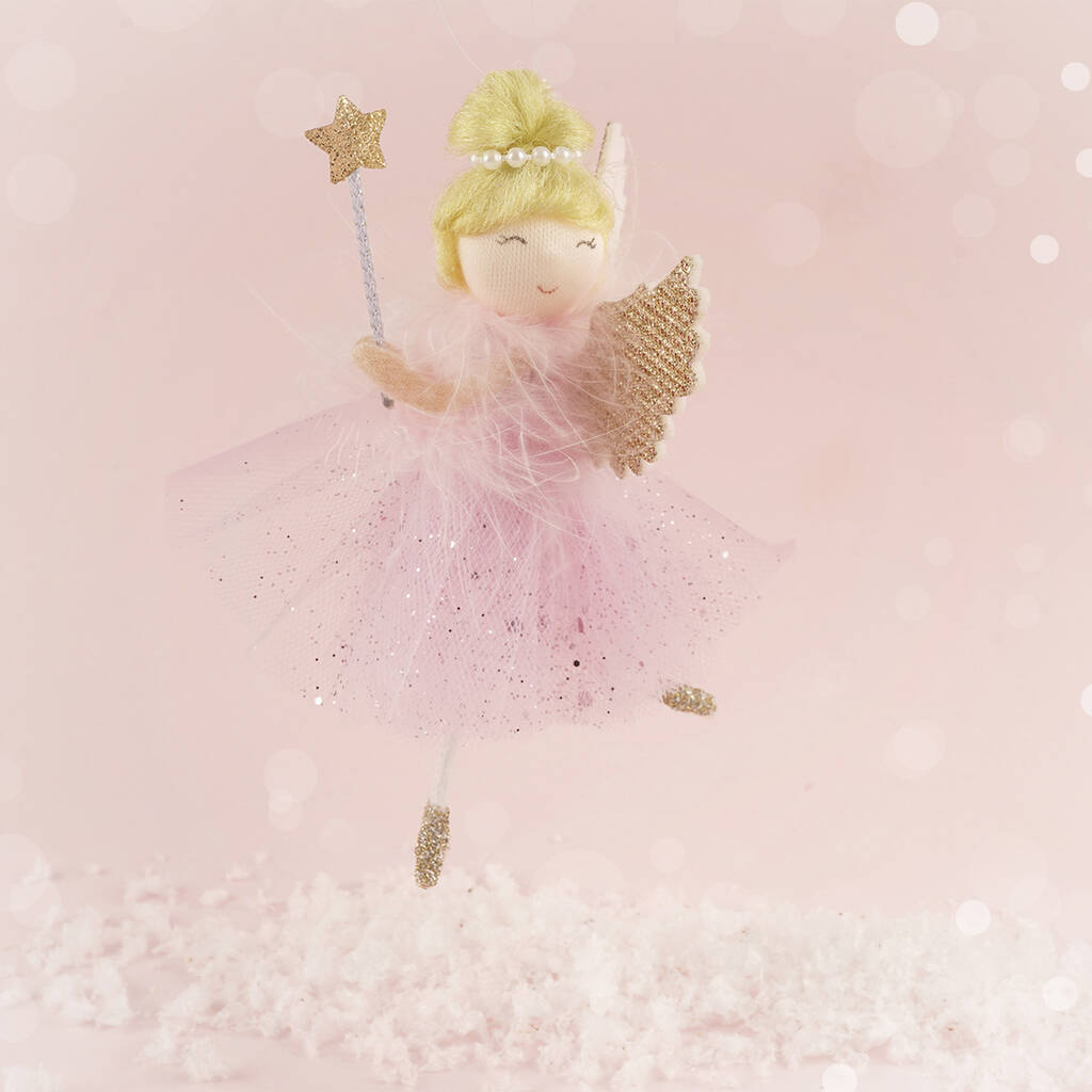 Pink Sugarplum Angel Hanging Decoration, 1 of 3