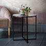 Black Metal Side Table With Mirror Top, thumbnail 1 of 1