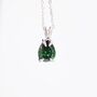 Sterling Silver Emerald Green Pear Cut Cz Necklace, thumbnail 4 of 12