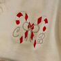 Embroidered Candy Cane Initial Christmas Jumper, thumbnail 2 of 4
