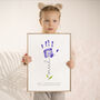 Gift For Dad, Personalised Father's Day Card, Nursery Art Baby Name And Flower Handprint, thumbnail 9 of 10