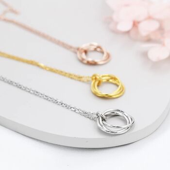 Three Interlocking Circles Pendant Necklace, 5 of 12