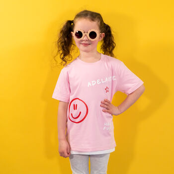 Children's Personalised Name Scribble Smiley T Shirt, 6 of 9