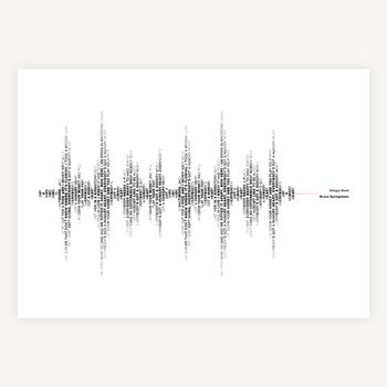 Personalised Song Lyrics Soundwave Typography Print, 2 of 4