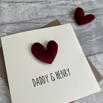 Daddy And Child's Name Heart Birthday/Father's Day Card, 2 of 3