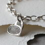 Inked Heart Fingerprint Charm Belcher Bracelet, thumbnail 1 of 6