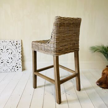 Rattan Kitchen Stool Two Seat Heights, 4 of 6