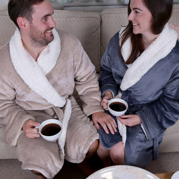 Super Soft Sherpa Style Dressing Gown With Book Lover Club Design, 6 of 8