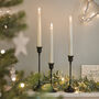 Three Black Iron Taper Candle Candlestick Holders, thumbnail 3 of 3