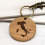 Personalised Special Destination Map Wooden Keyring, thumbnail 1 of 5