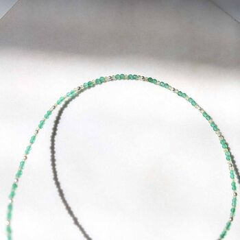 Green Agate Gemstone Beaded Necklace, 4 of 7