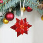 Handmade Glass Poinsettia Christmas Tree Decoration, thumbnail 2 of 5