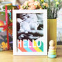 Hello New Baby Rainbow Personalised Print, thumbnail 1 of 7