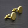 Personalised Men's Gold Plated Oval Cufflinks, thumbnail 2 of 9