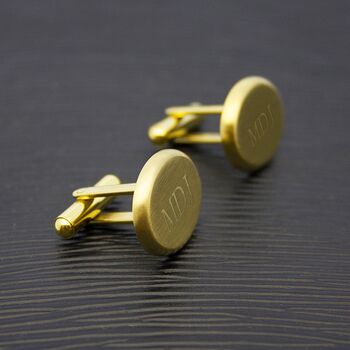 Personalised Men's Gold Plated Oval Cufflinks, 2 of 9