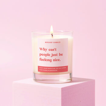 Funny Just Be Nice Friendship Gift For Her Candle, 3 of 4