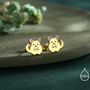 Sterling Silver Chinchilla Stud Earrings, thumbnail 4 of 12