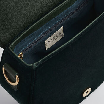 Badger Embroidered Green Top Handle Saddle Bag, 8 of 8