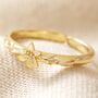 Adjustable Birth Flower Ring In Gold Plating, thumbnail 10 of 11
